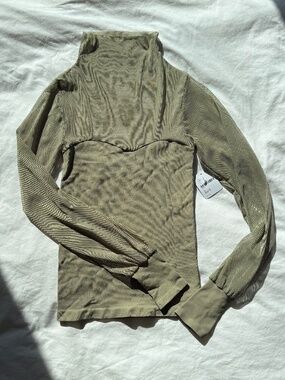 NWT Free people Mock neck mesh layering top